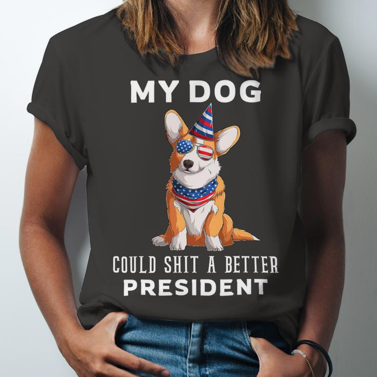 My Dog Could Shit A Better President Corgi Lover Anti Biden V2 Unisex Jersey Short Sleeve Crewneck Tshirt