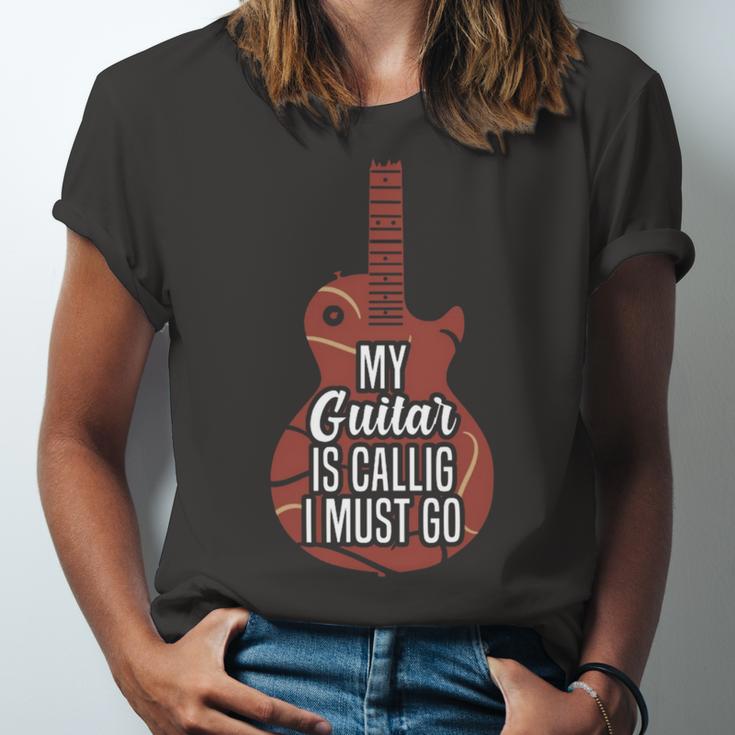 My Guitar Is Calling And I Must Go 525 Trending Shirt Unisex Jersey Short Sleeve Crewneck Tshirt