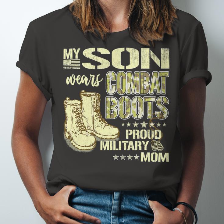 My Son Wears Combat Boots Proud 691 Shirt Unisex Jersey Short Sleeve Crewneck Tshirt