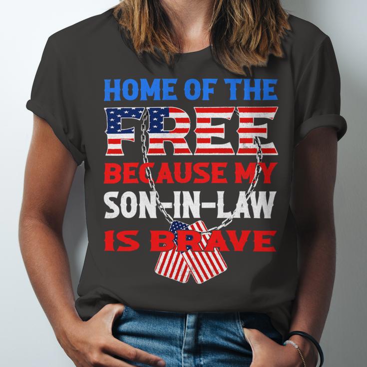 My Soninlaw Is Brave Home Of The Free 687 Shirt Unisex Jersey Short Sleeve Crewneck Tshirt