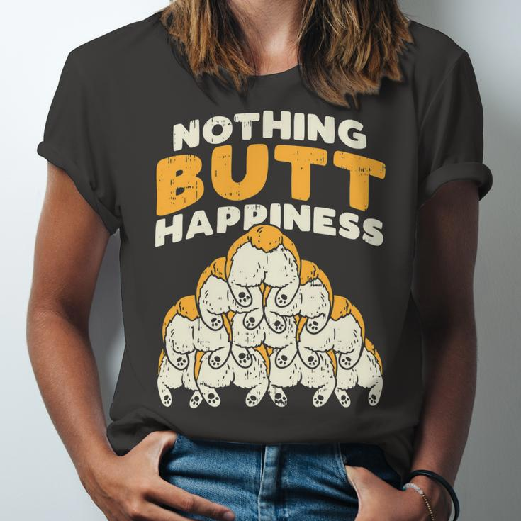 Nothing Butt Happiness Funny Welsh Corgi Dog Pet Lover Gift V5 Unisex Jersey Short Sleeve Crewneck Tshirt