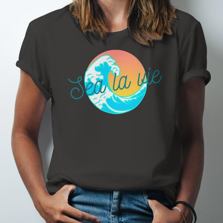 Ocean Wave Sunset Sea La Vie Summer Jersey T-Shirt