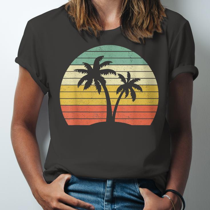 Palm Tree Vintage Retro Style Tropical Beach Jersey T-Shirt