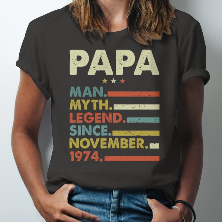 Papa Man Myth Legend Since November 1974 47Th Birthday Vintage Jersey T-Shirt