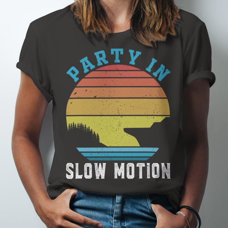 Party In Slow Motion Vintage Funny Boating Boating Gifts Unisex Jersey Short Sleeve Crewneck Tshirt