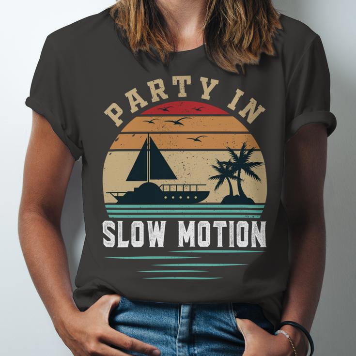 Party In Slow Motion Vintage Funny Boating Boating Gifts Unisex Jersey Short Sleeve Crewneck Tshirt