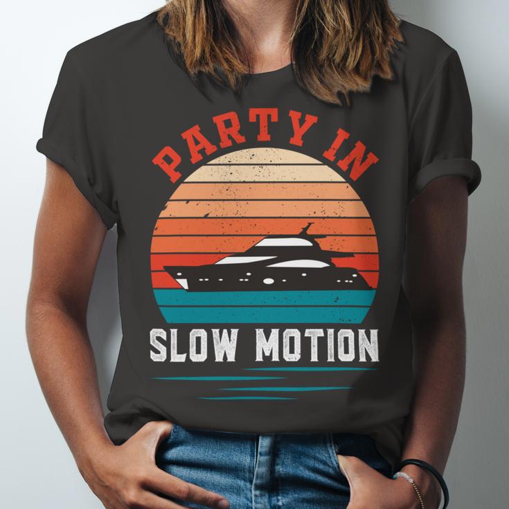 Party In Slow Motion Vintage Funny Boating Boating Gifts Unisex Jersey Short Sleeve Crewneck Tshirt