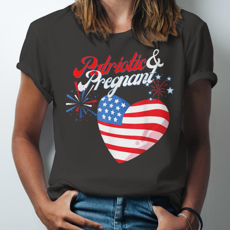 Patriotic And Pregnant 4Th Of July Pregnancy Announcement Unisex Jersey Short Sleeve Crewneck Tshirt