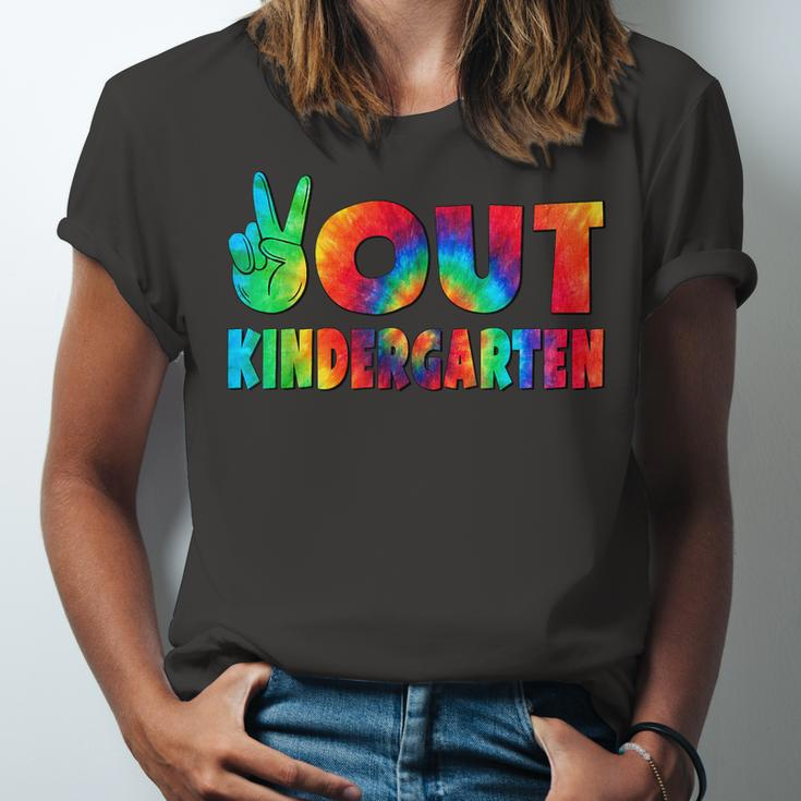 Peace Out Kindergarten Graduation Tie Dye Last Day Of School Jersey T-Shirt