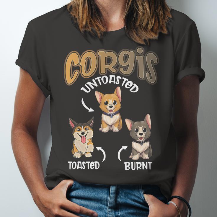 Pembroke Welsh Corgi Untoasted Toasted Burnt Dog Lovers V4 Unisex Jersey Short Sleeve Crewneck Tshirt