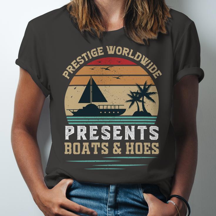 Prestigeworldwide Presentsboats Andhoes Vintage Funny Boating Boating Gifts Unisex Jersey Short Sleeve Crewneck Tshirt