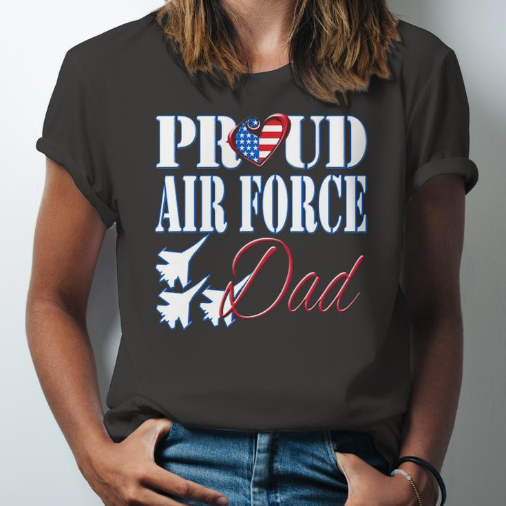 Proud Air Force Dad Us Heart Military Fathers Day Jersey T-Shirt