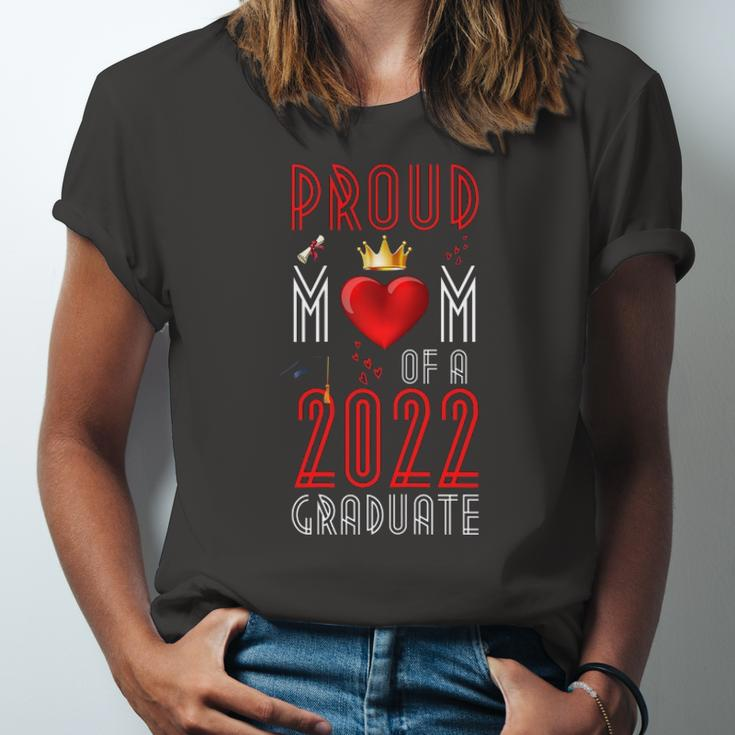 Proud Mom Of A 2022 Graduate Graduation 2022 Mother Red Jersey T-Shirt