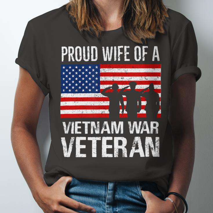 Proud Wife Vietnam War Veteran Husband Wives Matching Design Unisex Jersey Short Sleeve Crewneck Tshirt