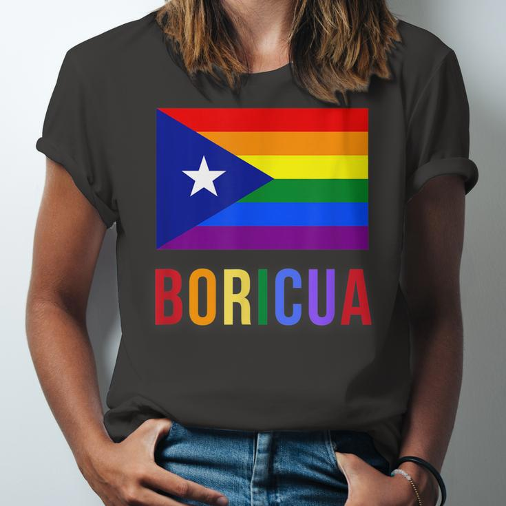 Puerto Rico Boricua Gay Pride Lgbt Rainbow Wepa Jersey T-Shirt