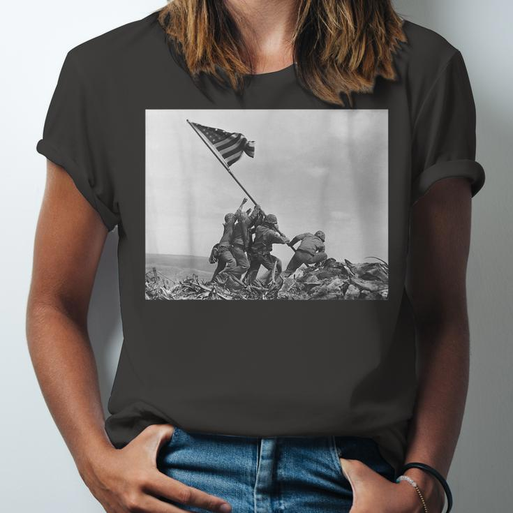 Raising The Flag On Iwo Jima Ww2 World War Ii Patriotic Unisex Jersey Short Sleeve Crewneck Tshirt