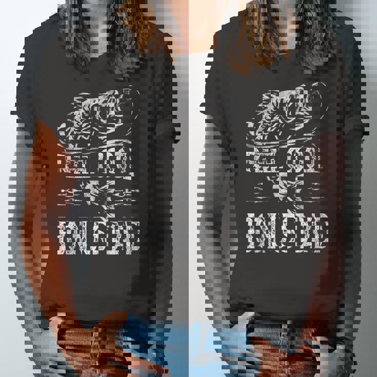 Reel Cool Bonus Dad Fishing Fathers Day Fisherman Fishing Jersey T-Shirt