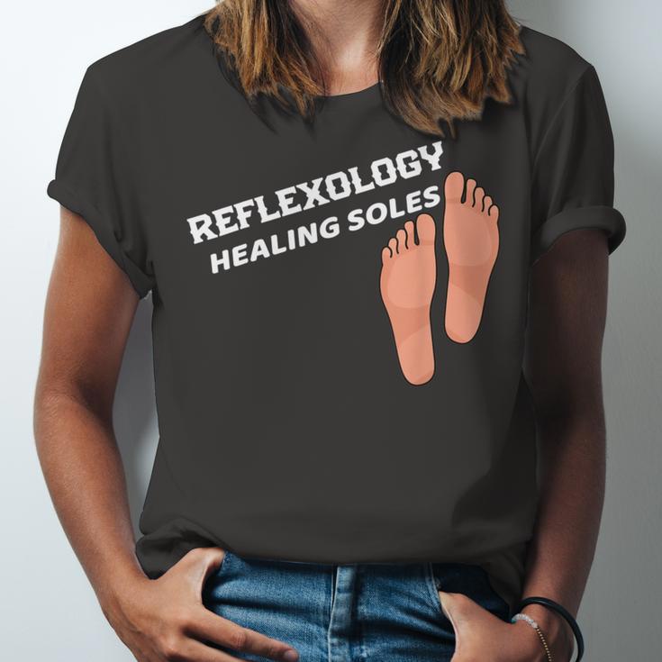 Reflexology Massage Therapist Reflexology Healing Soles Unisex Jersey Short Sleeve Crewneck Tshirt