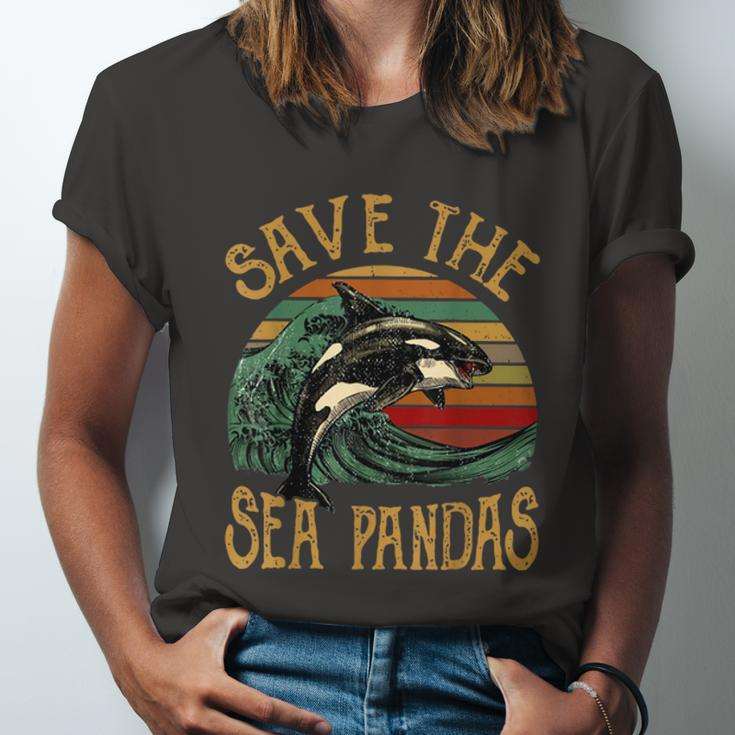 Rescue Killer Whale Orcas Save The Sea Pandas Marine Biology Unisex Jersey Short Sleeve Crewneck Tshirt