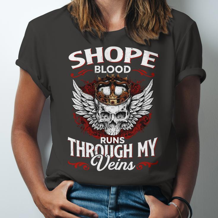 Shope Blood Runs Through My Veins Name Unisex Jersey Short Sleeve Crewneck Tshirt