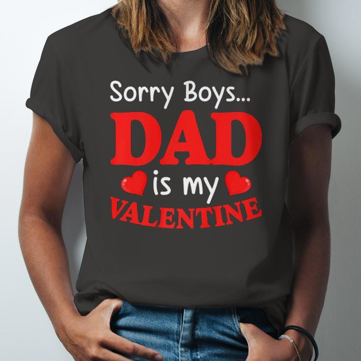 Sorry Boys Dad Is My Valentines Hearts Love Daddy Girl Jersey T-Shirt