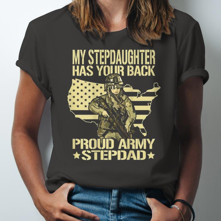 My Stepdaughter Has Your Back Proud Army Stepdad Dad Jersey T-Shirt