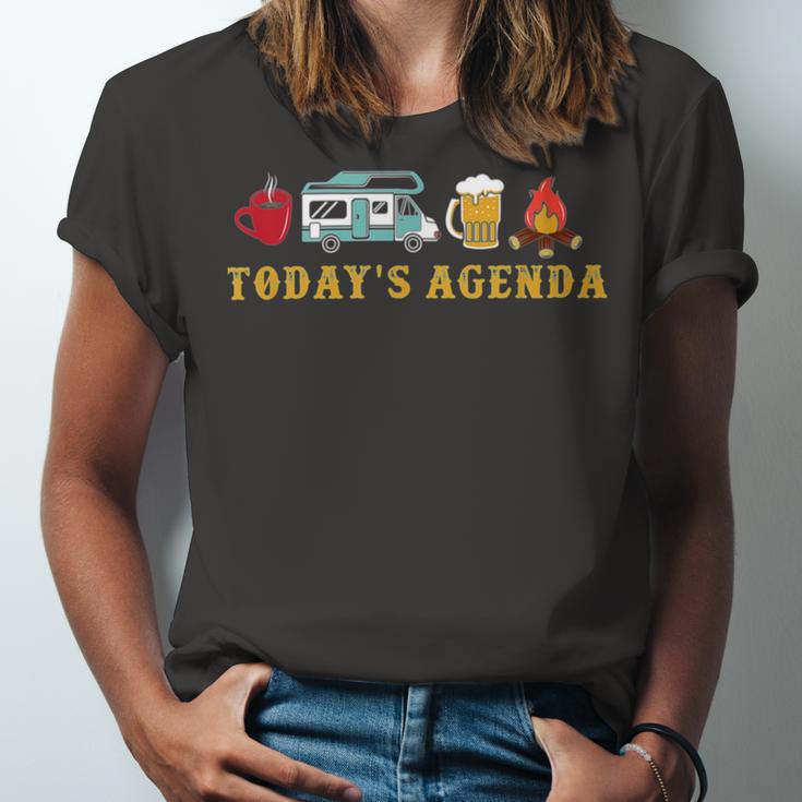 Today’S Agenda Camping Unisex Jersey Short Sleeve Crewneck Tshirt