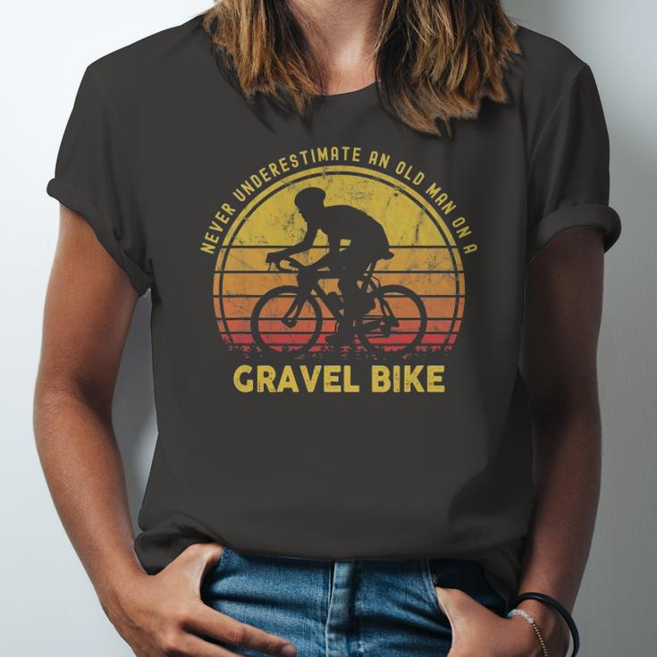 Never Underestimate An Old Man On A Gravel Bike Joke Jersey T-Shirt