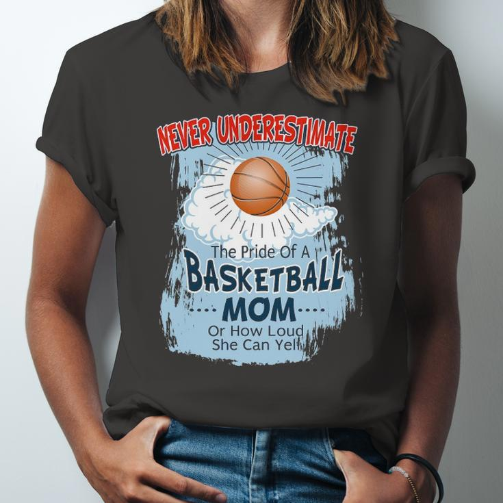 Never Underestimate The Pride Of A Basketball Mom Jersey T-Shirt