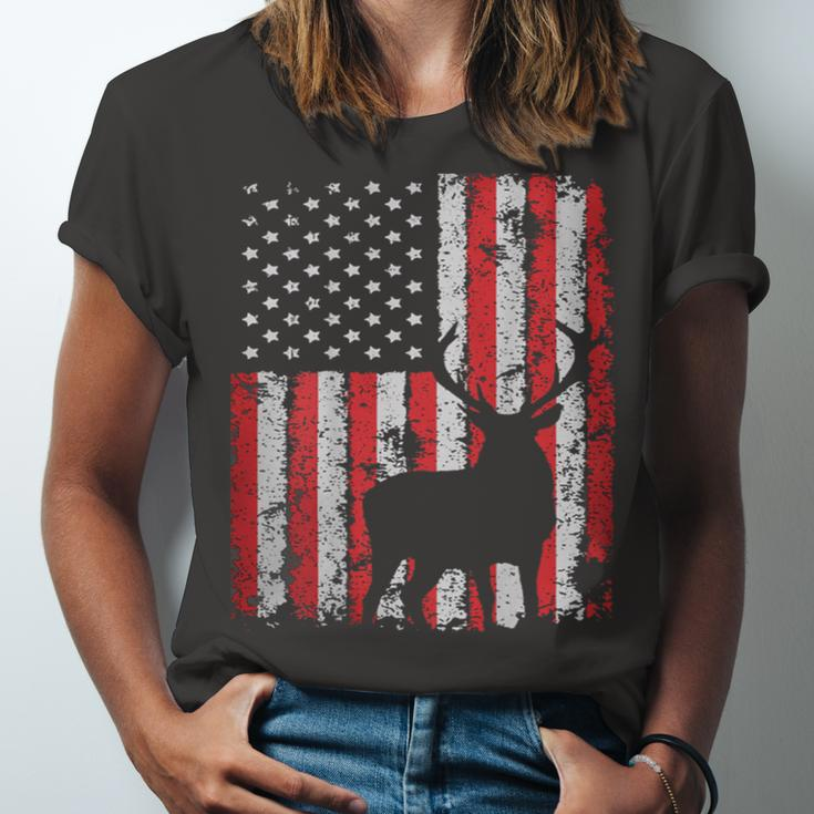 Usa Flag Day Deer Hunting 4Th July Patriotic Gift Unisex Jersey Short Sleeve Crewneck Tshirt