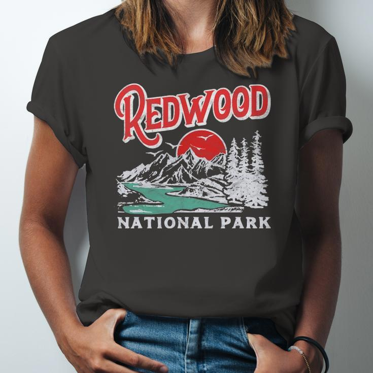 Vintage Redwood National Park Distressed 80S Mountains Jersey T-Shirt