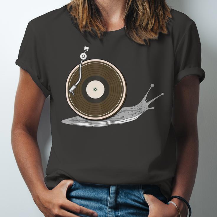 Vinyl Snail Vinyl Records Dj Vinyl Slug Lp Collector 155 Trending Shirt Unisex Jersey Short Sleeve Crewneck Tshirt