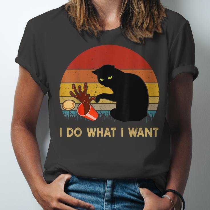 I Do What I Want Black Cat For Vintage Jersey T-Shirt