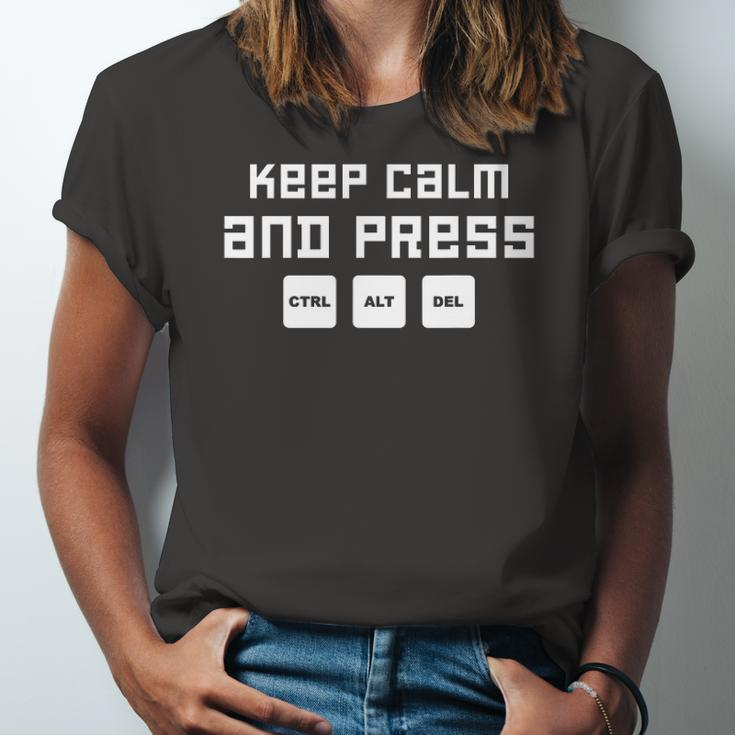 Web er App Developer Keep Calm And Press Ctrl Alt Del Jersey T-Shirt