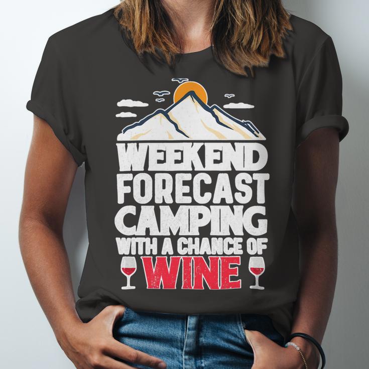 Weekend Forcast Camping Retro Vintage 27 Shirt Unisex Jersey Short Sleeve Crewneck Tshirt