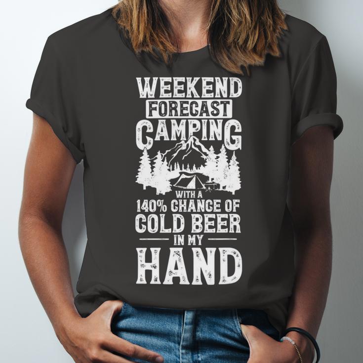 Weekend Forecast Camping With A Chance Active 24 Shirt Unisex Jersey Short Sleeve Crewneck Tshirt