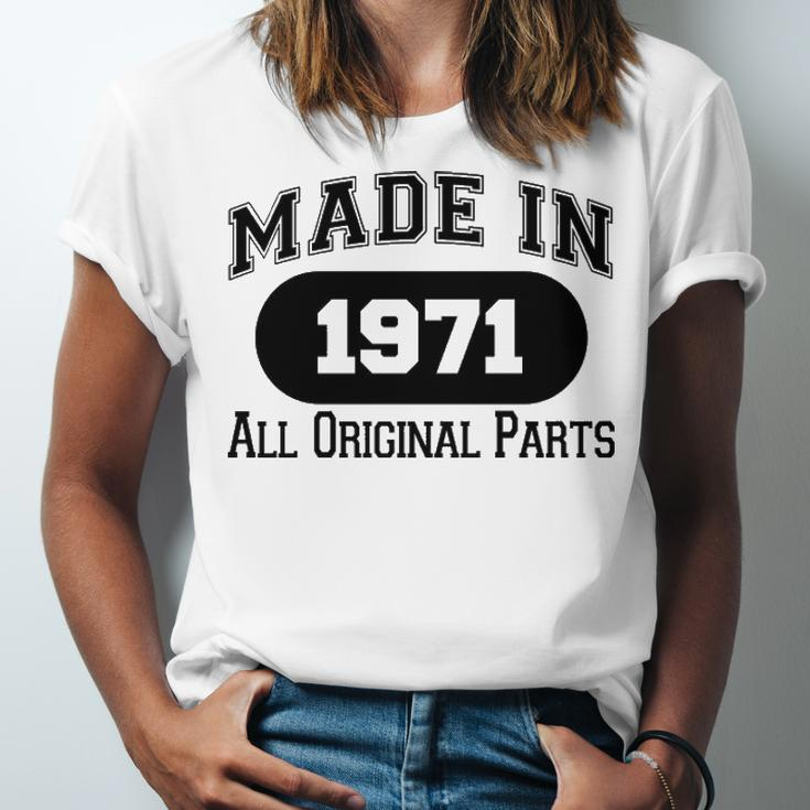 1971 Birthday Made In 1971 All Original Parts Unisex Jersey Short Sleeve Crewneck Tshirt