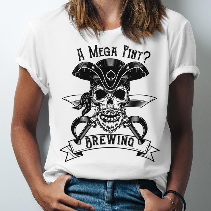 A Mega Pint Brewing Pirate Of The Mega Pint Unisex Jersey Short Sleeve Crewneck Tshirt