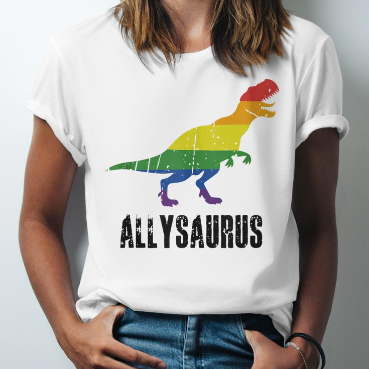 Allysaurus Ally Pride Gay Pride Lgbt Allysaurus Jersey T-Shirt