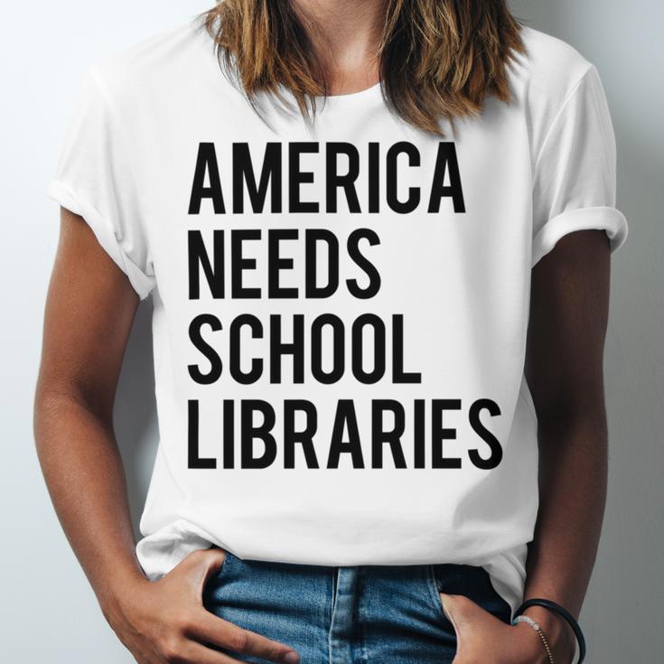 America Needs School Libraries Unisex Jersey Short Sleeve Crewneck Tshirt