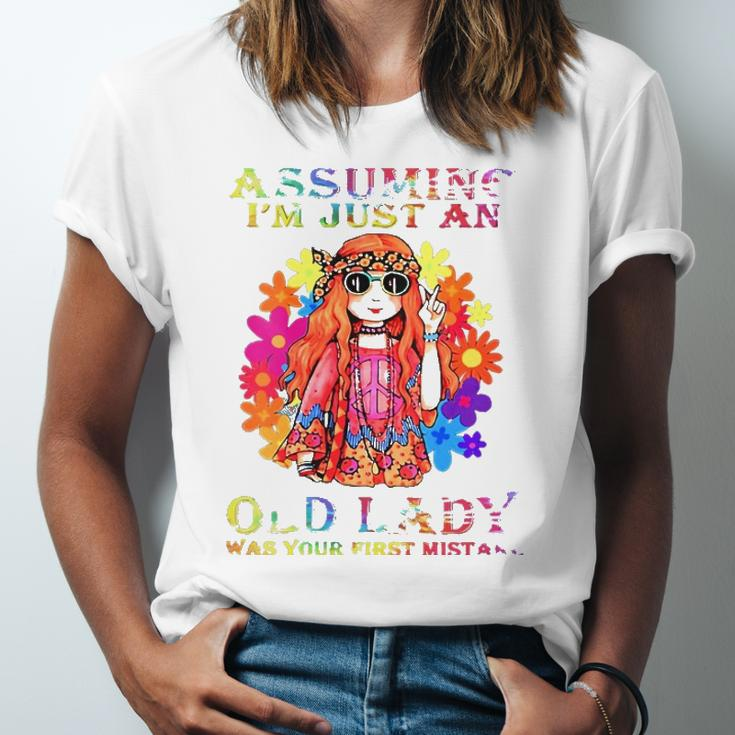 Assuming Im Just An Old Lady Hippie Jersey T-Shirt