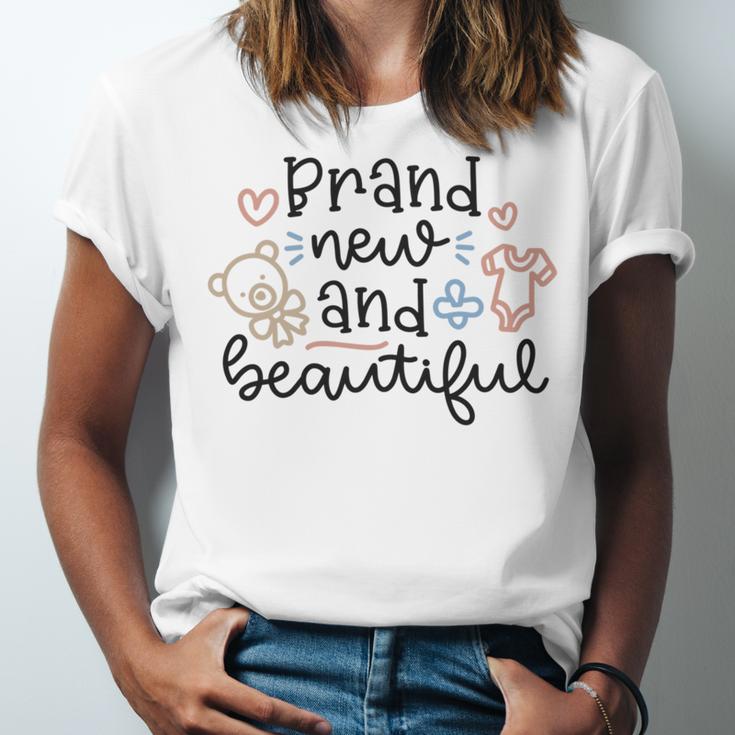 Baby Shower Text Design Brand New And Beautiful Unisex Jersey Short Sleeve Crewneck Tshirt