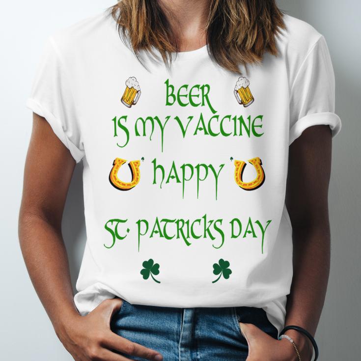 Beer Is My Vaccine Funny St Patricks 608 Shirt Unisex Jersey Short Sleeve Crewneck Tshirt