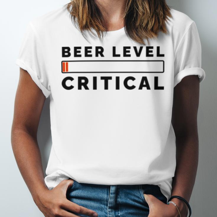 Beer Level Critical Unisex Jersey Short Sleeve Crewneck Tshirt