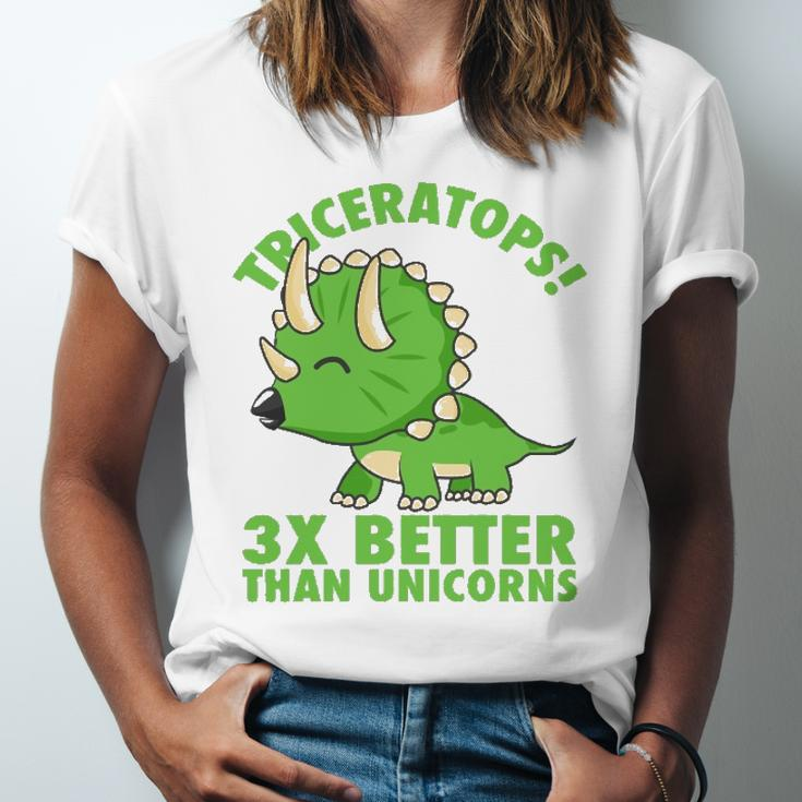 Cool Triceratops 3X Better Than Unicorns Dinosaur Jersey T-Shirt