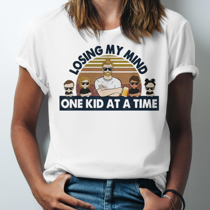Dad Losing My Mind One Kid At A Time Jersey T-Shirt