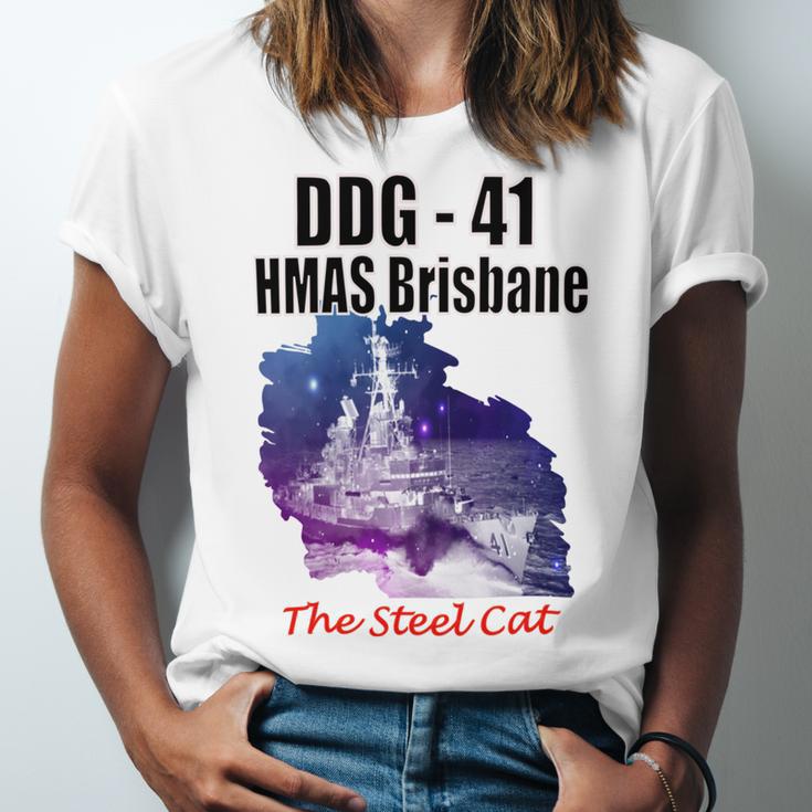 Ddg - 41 Hmas Brisbane Unisex Jersey Short Sleeve Crewneck Tshirt