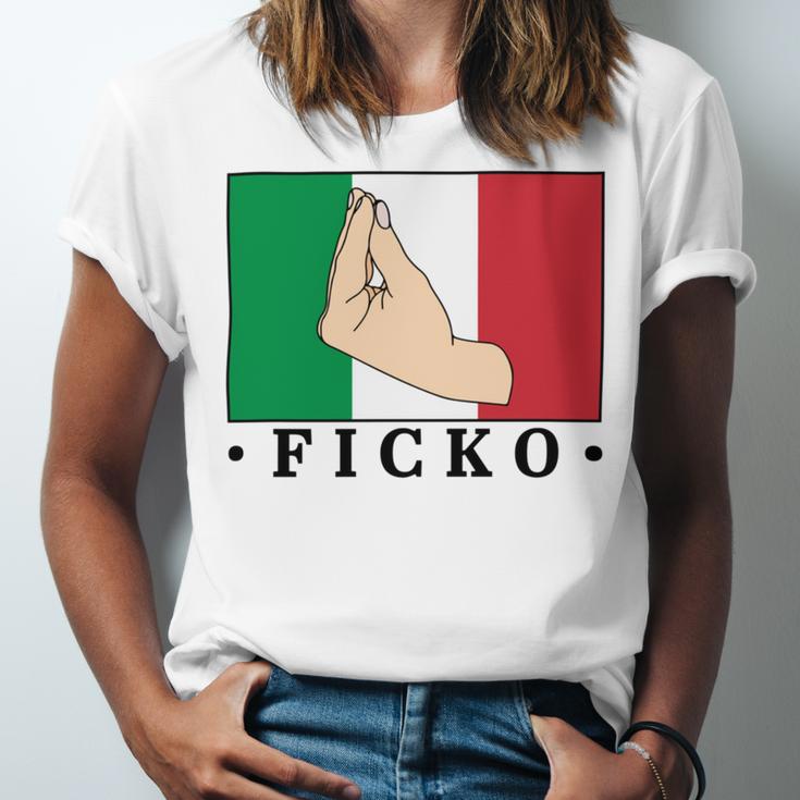 Ficko Italian Hand Sign Unisex Jersey Short Sleeve Crewneck Tshirt