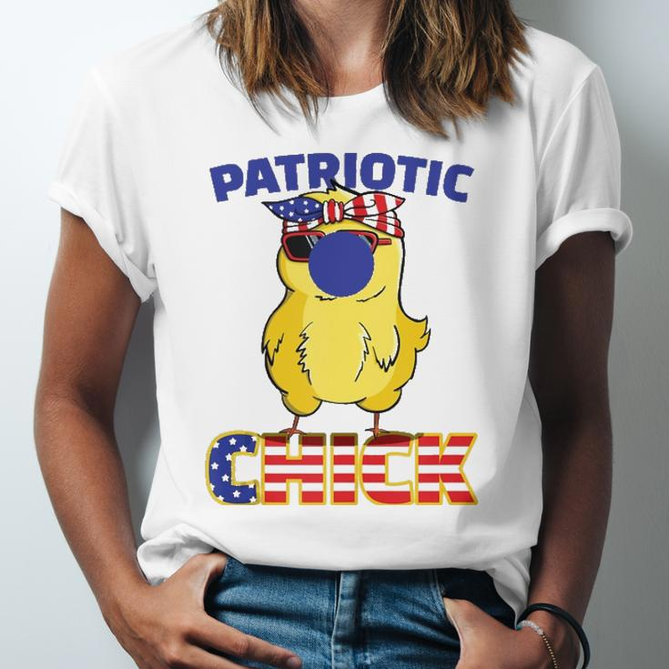 Fourth Of July 4Th Cute Patriotic Chick American Flag Jersey T-Shirt