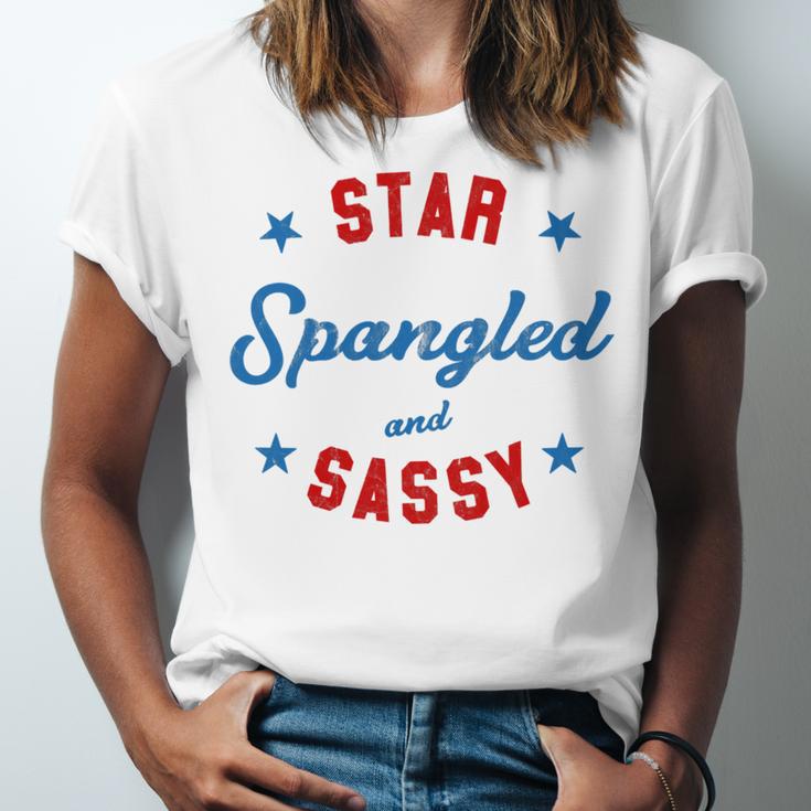 Fourth Of July Star Spangled Sassy Cute 741 Shirt Unisex Jersey Short Sleeve Crewneck Tshirt